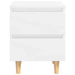 Avis vidaXL Tables de chevet pieds en pin 2 pcs blanc brillant 40x35x50 cm