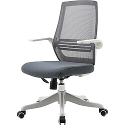 Decoshop26 Chaise de bureau ergonomique accoudoirs mécanisme de bascule en maille gris BUR04105