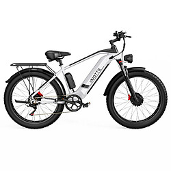 DUOTTS F26 Vélo de montagne électrique 750W *2 doubles moteurs 48 V 17,5 Ah Batterie LG 26 * 4,0 pouces Gros pneus - Argent