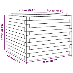 vidaXL Jardinière 60x60x45,5 cm bois de pin massif pas cher