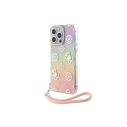 Guess Maroquinerie Guess Coque pour Apple iPhone 15 Pro Max TPU Peony avec dragonne Multicolore