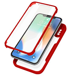 Avizar Coque iPhone X et XS Dos Plexiglas Avant Polymère Coins Renforcés Contour Rouge