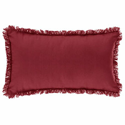 Coussin Déhoussable Franges Fringe 30x50cm Rouge