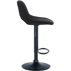 Decoshop26 Tabourets de bar chaises haute x2 avec repose-pieds en velours noir piètement métallique noir 10_0004085 pas cher