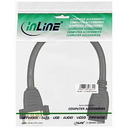 Câble adaptateur HDMI InLine® type A femelle à A femelle avec bride plaquée or 4K2K 0,2m