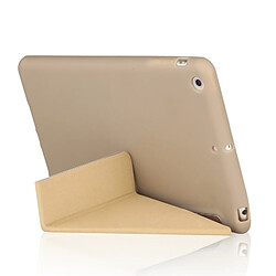 Avis Wewoo Housse Étui Coque Etui en cuir pleine texture PU + Gel de silice Millet pour iPad Mini 2019avec support à pliage multiple Or