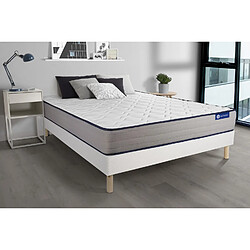 ACTISOM Ensemble matelas Latex et Mémoire de forme ACTILATEX FORM 180x200 cm 5zones de confort + sommier KIT blanc