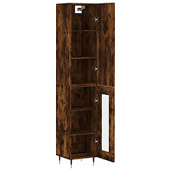 Avis vidaXL Buffet haut Chêne fumé 34,5x34x180 cm Bois d'ingénierie