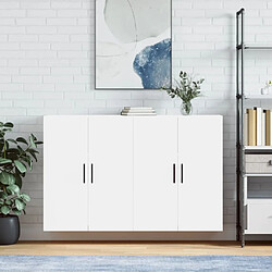 Maison Chic Lot de 2 Armoires murales,Meuble de Rangement,Armoire Suspendue blanc 69,5x34x90 cm -MN96594