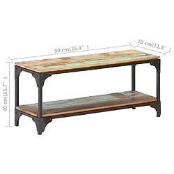 vidaXL Table basse 90x30x40 cm Bois de récupération massif pas cher