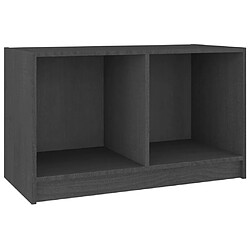 vidaXL Meuble TV Gris 70x33x42 cm Bois de pin massif