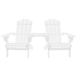 vidaXL Chaises de jardin Adirondack avec table bois de sapin blanc