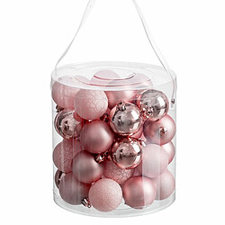 BigBuy Christmas Boules de Noël Rose 5 x 5 x 5 cm (40 Unités)