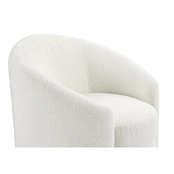 Acheter Vente-Unique Fauteuil arrondi en tissu bouclette blanc RUOTO