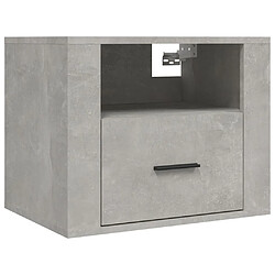 Acheter vidaXL Tables de chevet murales 2 pcs Gris béton 50x36x40 cm