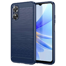 Htdmobiles Coque pour Oppo A17 - housse etui silicone gel carbone + film ecran - BLEU FONCE