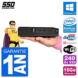 Ultra Mini PC Dell 3020 Micro USFF G3250T RAM 16Go SSD 240Go Windows 10 Wifi - Occasion