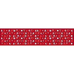 Alter Chemin de cuisine, 100% Made in Italy, Tapis antitache avec impression numérique, Chemin de table antidérapant et lavable, Modèle de Noël - Charmaine, cm 240x52