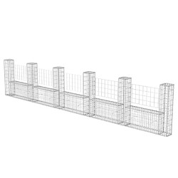 vidaXL Panier de gabion en forme de U Acier galvanisé 570x20x100 cm