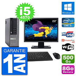 PC Dell 9020 SFF Ecran 22" Intel i5-4570 RAM 8Go Disque 500Go Windows 10 Wifi - Occasion