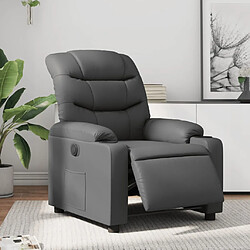 vidaXL Fauteuil inclinable électrique Gris Similicuir