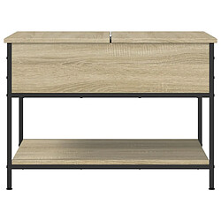 ComfortXL Table Basse Chêne Sonoma 70x50x50 Cm Bois D'ingénierie Et Métal pas cher