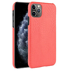 Wewoo Coque Rigide Pour iPhone 11 Pro Crocodile antichoc Texture PC + Etui PU Rouge