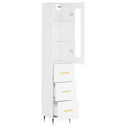 Avis vidaXL Buffet haut Blanc 34,5x34x180 cm Bois d'ingénierie