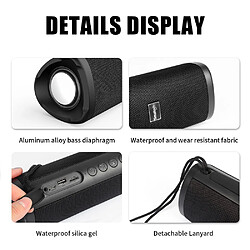 Universal Haut-parleur Bluetooth 5.0 sans fil 20W 2500mAh étanche subwoofer portable surround haut-parleur carte TF | haut-parleur extérieur (noir)