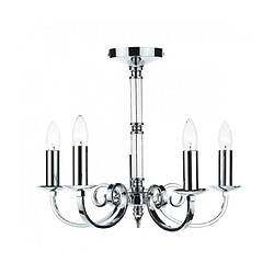 Luminaire Center Suspension Murray Chrome poli 5 ampoules 36,5cm