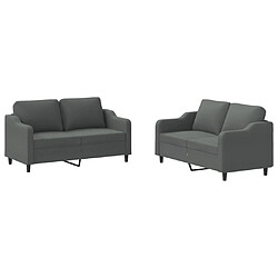 Maison Chic Ensemble de canapés 2 pcs avec coussins, Canapé droit Sofa pour Salon Gris foncé Tissu -GKD948614