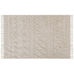 Beliani Tapis en Coton Beige 140 x 200 cm DIDIM