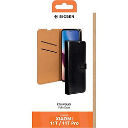 Folio Wallet Xiaomi 11T / 11T Pro Noir avec languette de fermeture Bigben