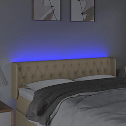 Avis vidaXL Tête de lit à LED Crème 163x16x78/88 cm Tissu