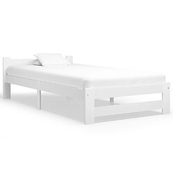 vidaXL Cadre de lit sans matelas blanc bois de pin massif 100x200 cm 