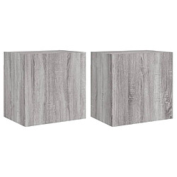 vidaXL Meubles TV muraux 2pcs sonoma gris 40,5x30x40cm bois ingénierie