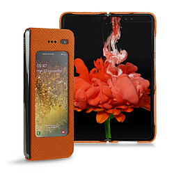 Coque cuir Samsung Galaxy Fold - Seconde peau - Orange vibrant ( Pantone #e36b39 ) - NOREVE