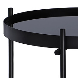 Avis WOMO-DESIGN Table basse verre / métal table d'appoint salon ronde noir Ø 43 cm