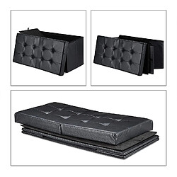 Helloshop26 Banquette avec espace de rangement à couvercle en cuir artificiel 75 cm noir 13_0000372_2