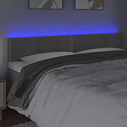 Avis Maison Chic Tête de lit moderne à LED lumineuse pour chambre - Décoration de lit Gris clair 160x5x78/88 cm Velours -MN76940