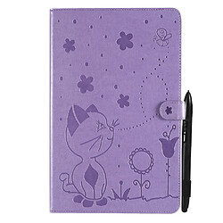 Etui en PU motif chat et abeille avec support violet pour votre Samsung Galaxy Tab A7 Lite 8.7 pouces/T225/T220