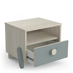 Avis Dansmamaison Table de chevet 1 tiroir 1 niche Bois Beige/vert - SASHA