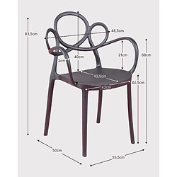 Nest Dream Lot de 4 chaises design avec accoudoirs pour le jardin - Dream pas cher