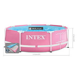 Avis Piscine tubulaire Metal Frame Pink ronde 2,44 x 0,76 m (avec filtration) - Intex