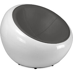 ICONIK INTERIOR Fauteuil Egg Poco Chair - Simili Cuir Gris foncé