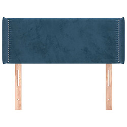 Avis Maison Chic Tête de lit moderne avec oreilles pour chambre - Décoration de lit Bleu foncé 103x16x78/88 cm Velours -MN55874