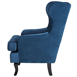 Acheter Beliani Fauteuil ALTA Velours Bleu foncé