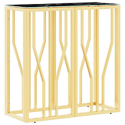 Maison Chic Table console | Meuble d'entrée | Table d'appoint doré 70x30x70 cm acier inoxydable et verre -GKD94831