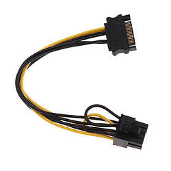 1x 20cm Sata 15pin Mâle Vers Pci-e Express 6 + 2 Broches Câble D'alimentation Vidéo pas cher