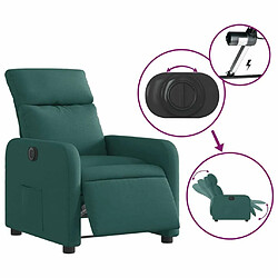 Maison Chic Fauteuil Relax pour salon, Fauteuil inclinable électrique Vert foncé Tissu -GKD74709 pas cher